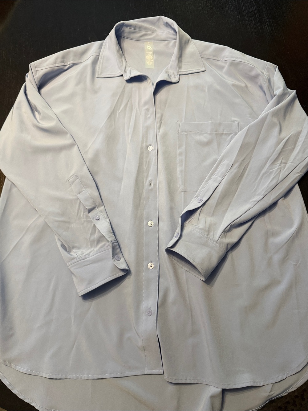 Lou & Grey WoMen's Pale Blue Button-Front Dress Shirt
